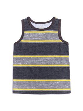 Garanimals Toddler Boys Girls Grey Yellow Stripe Summer Tank Top Shirt Size 4T